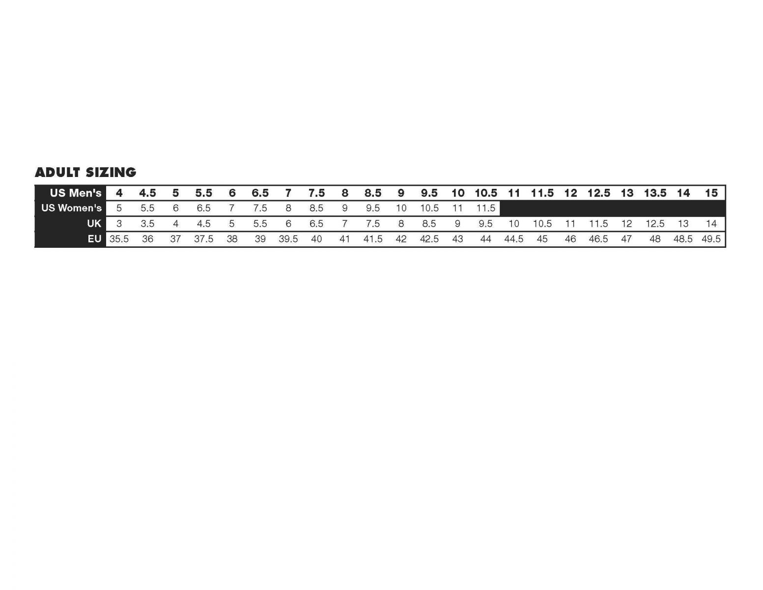 Black Diamond Size Chart