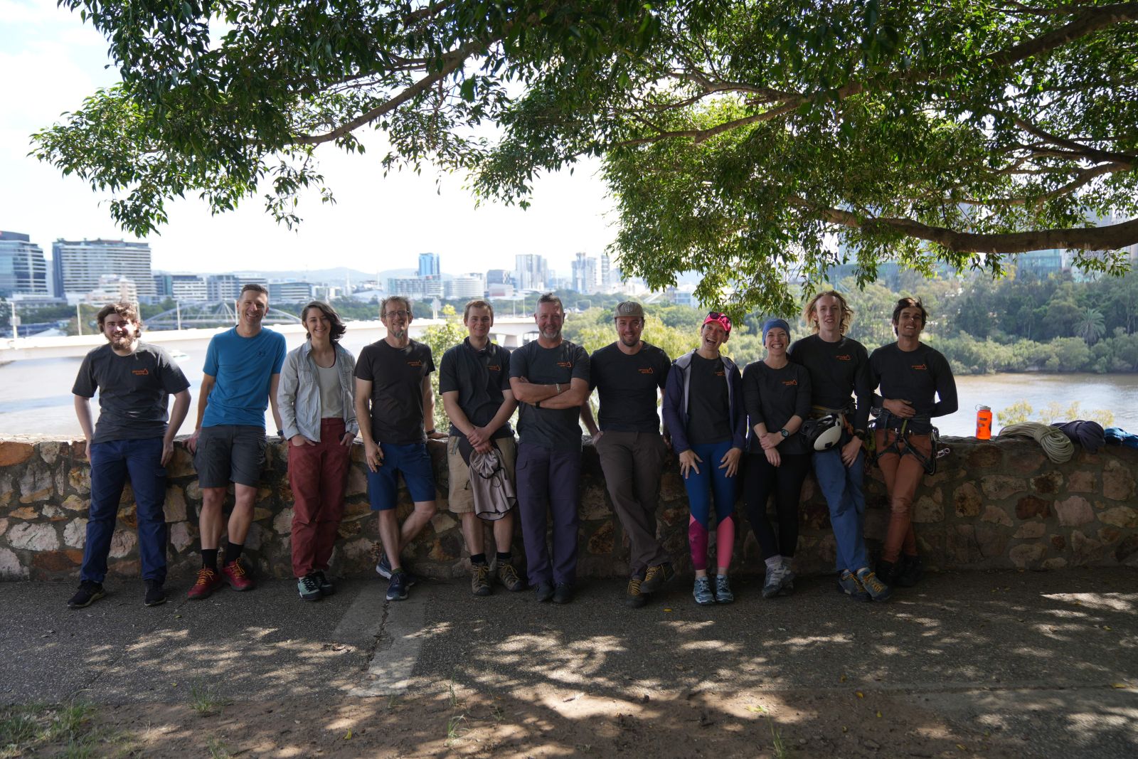 Pinnacle Sports team photo at Kangaroo Point