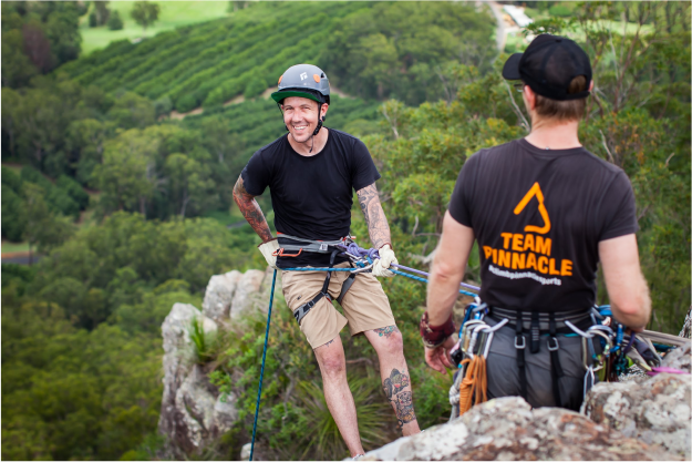 Abseiling at Mt Ngungun with AJ