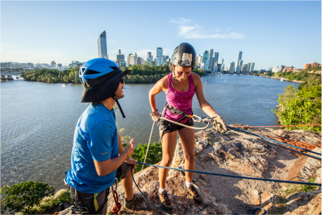 Abseiling at Kangaroo Point with Jonas