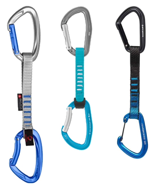 Examples of different carabiner shapes