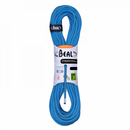 Beal Stinger III Dry 9.4mm 60m Blue Climbing Rope