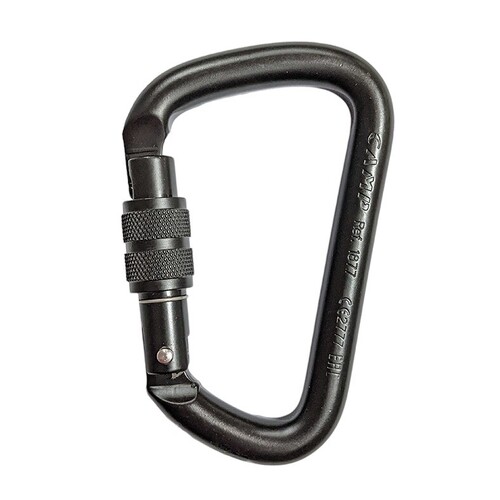 CAMP Steel HMS D Screwgate Carabiner Black